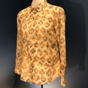 Silk & cotton button-down blouse